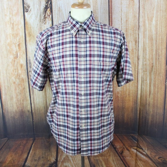 Pendleton Mens Seaside Shirt Red Blue Tartan Plaid - Picture 5 of 7
